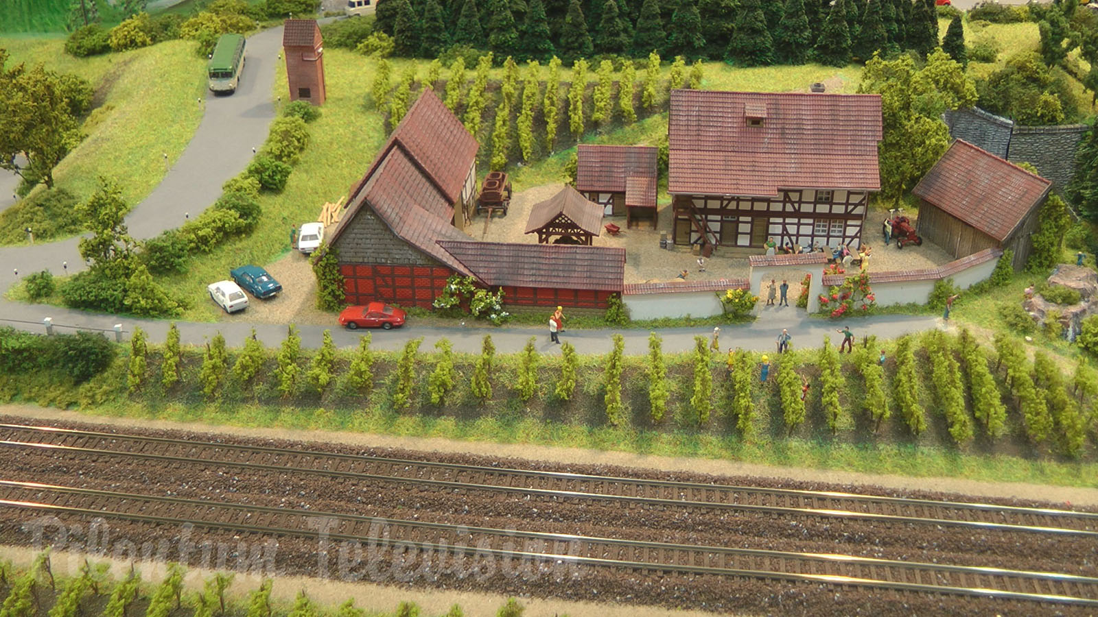 N Scale Model Train Layout - Modular Model Railroad from Germany with Diesel Locomotives