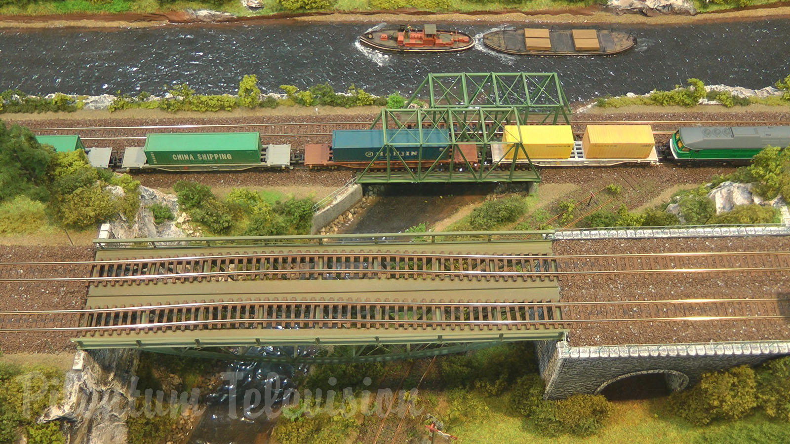 N Scale Model Train Layout - Modular Model Railroad from Germany with Diesel Locomotives