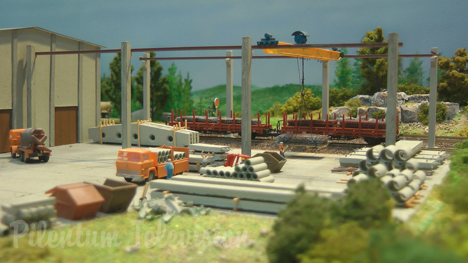 N Scale Model Train Layout - Modular Model Railroad from Germany with Diesel Locomotives