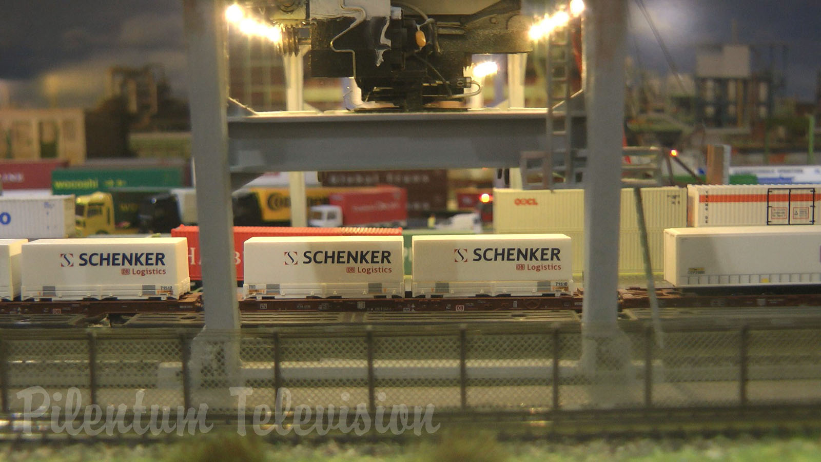 Z Gauge Model Railway Intermodal Freight Terminal with Z Scale Model Trains