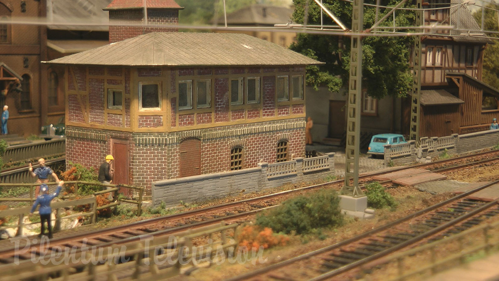 Modular Model Railroad Layout with German Trains and Locomotives in HO Scale