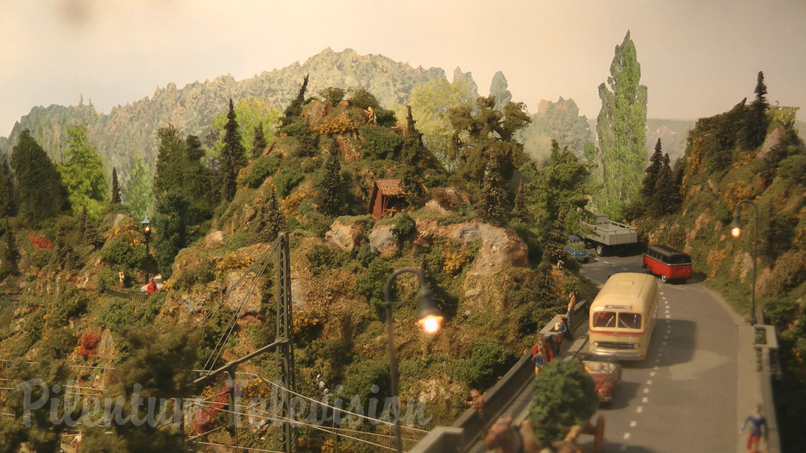 Modular Model Railroad Layout with German Trains and Locomotives in HO Scale