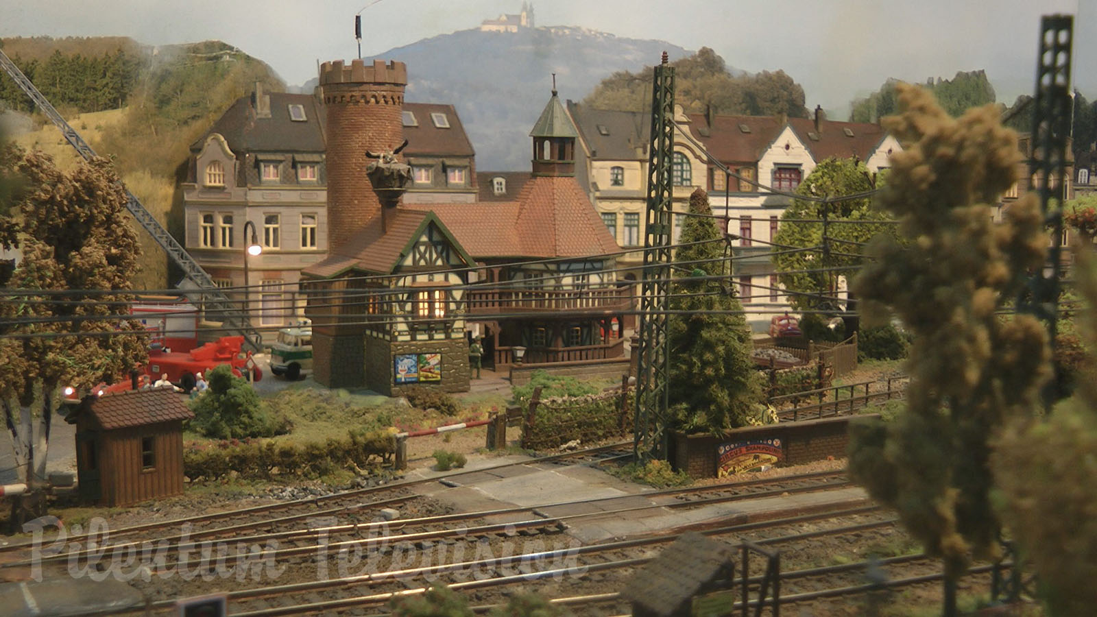 Modular Model Railroad Layout with German Trains and Locomotives in HO Scale