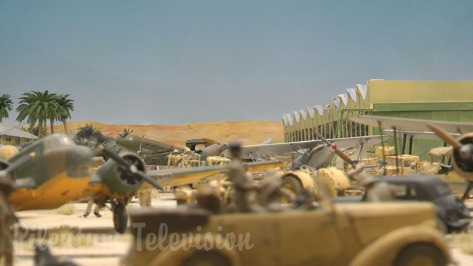 Royal Air Force base Habbaniya in Iraq: Military diorama built in forced perspective by Tony and Kate Bennet