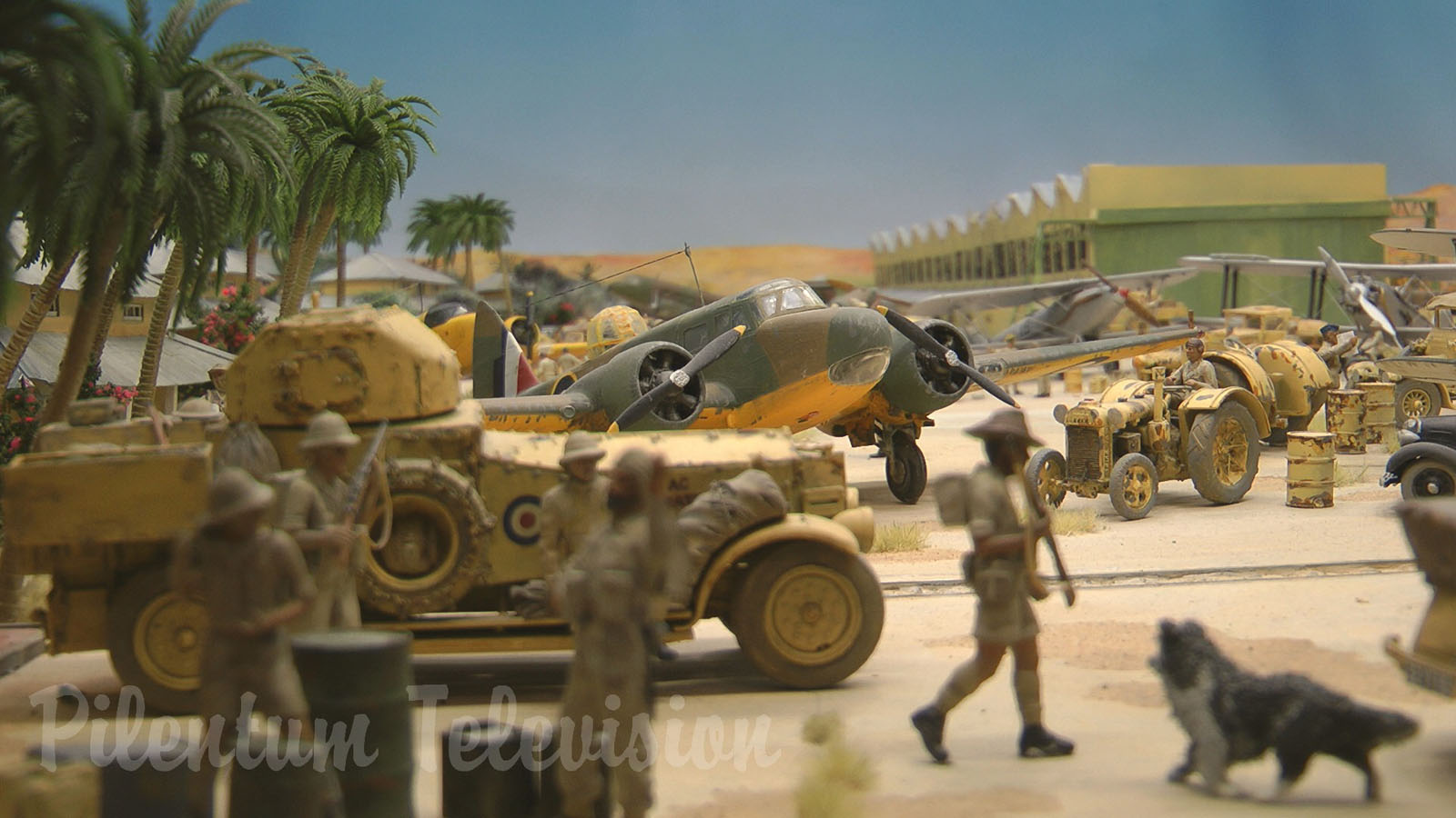 Royal Air Force base Habbaniya in Iraq: Military diorama built in forced perspective by Tony and Kate Bennet