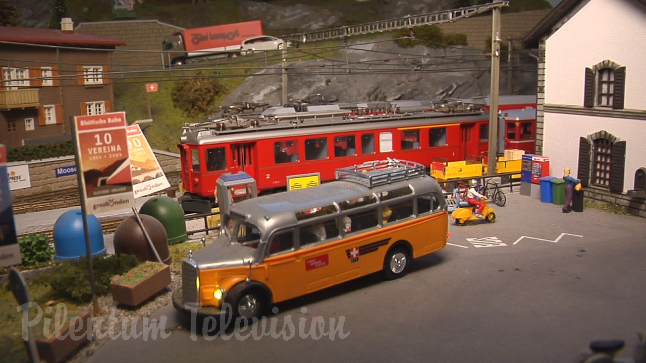 Superb Model Railway Layout of Switzerland: Model Trains of the famous Glacier Express