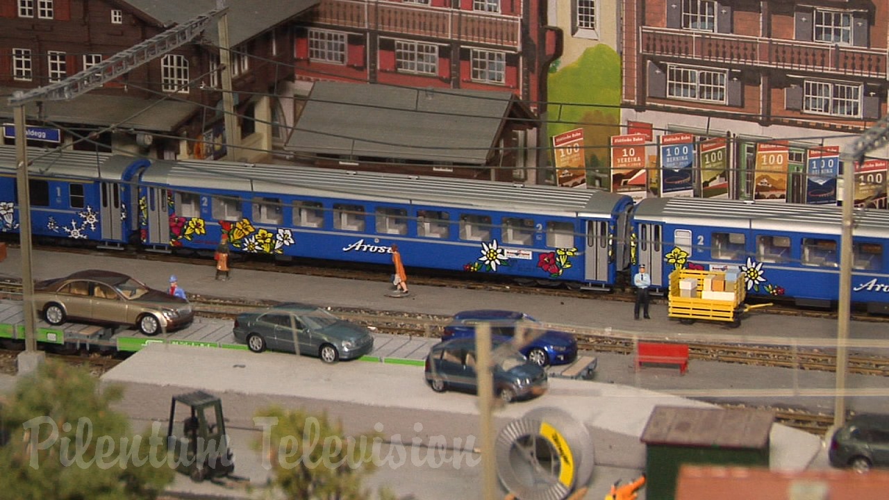 Superb Model Railway Layout of Switzerland: Model Trains of the famous Glacier Express