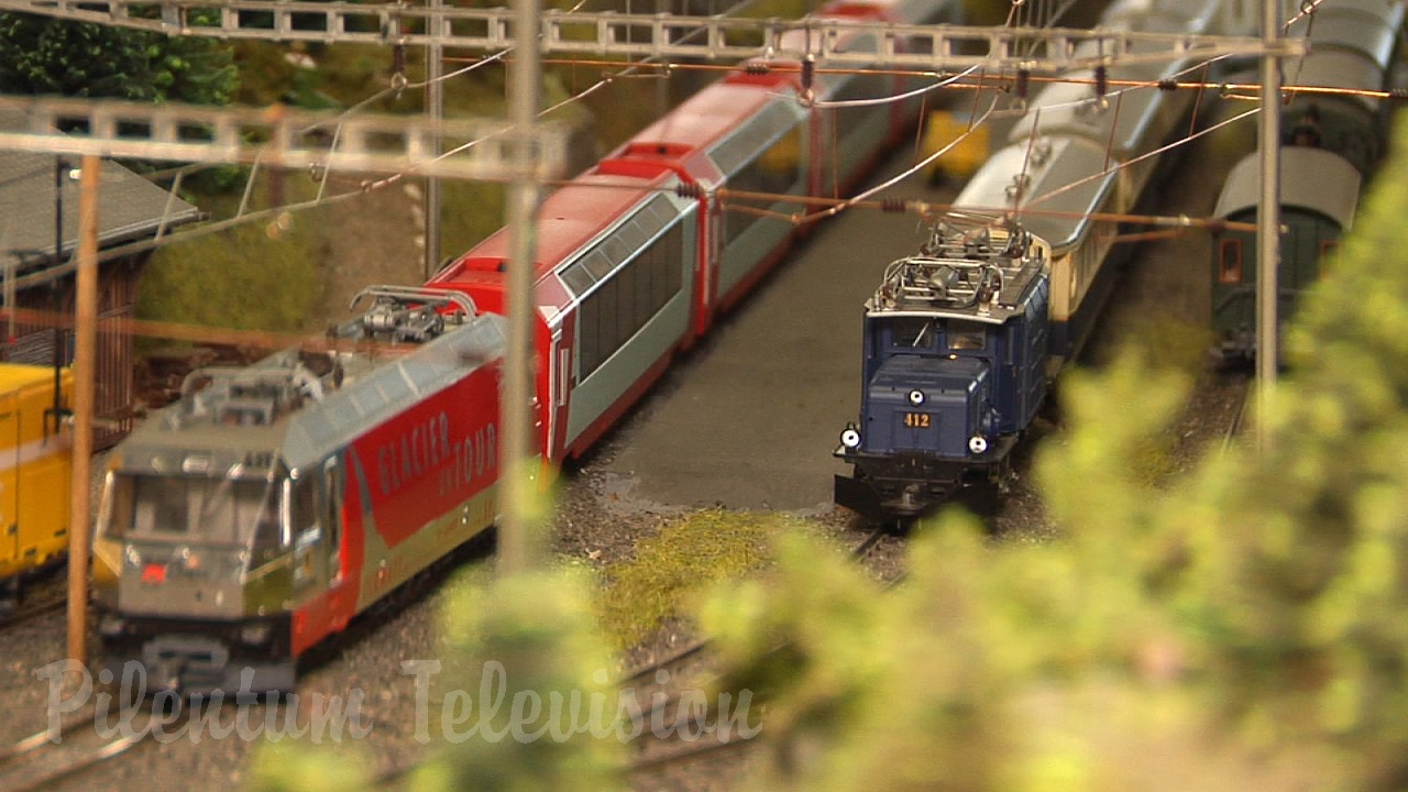 Superb Model Railway Layout of Switzerland: Model Trains of the famous Glacier Express