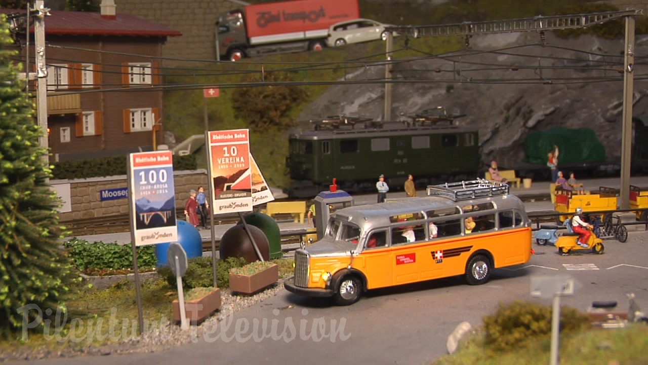 Superb Model Railway Layout of Switzerland: Model Trains of the famous Glacier Express