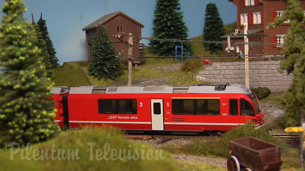 Superb Model Railway Layout of Switzerland: Model Trains of the famous Glacier Express