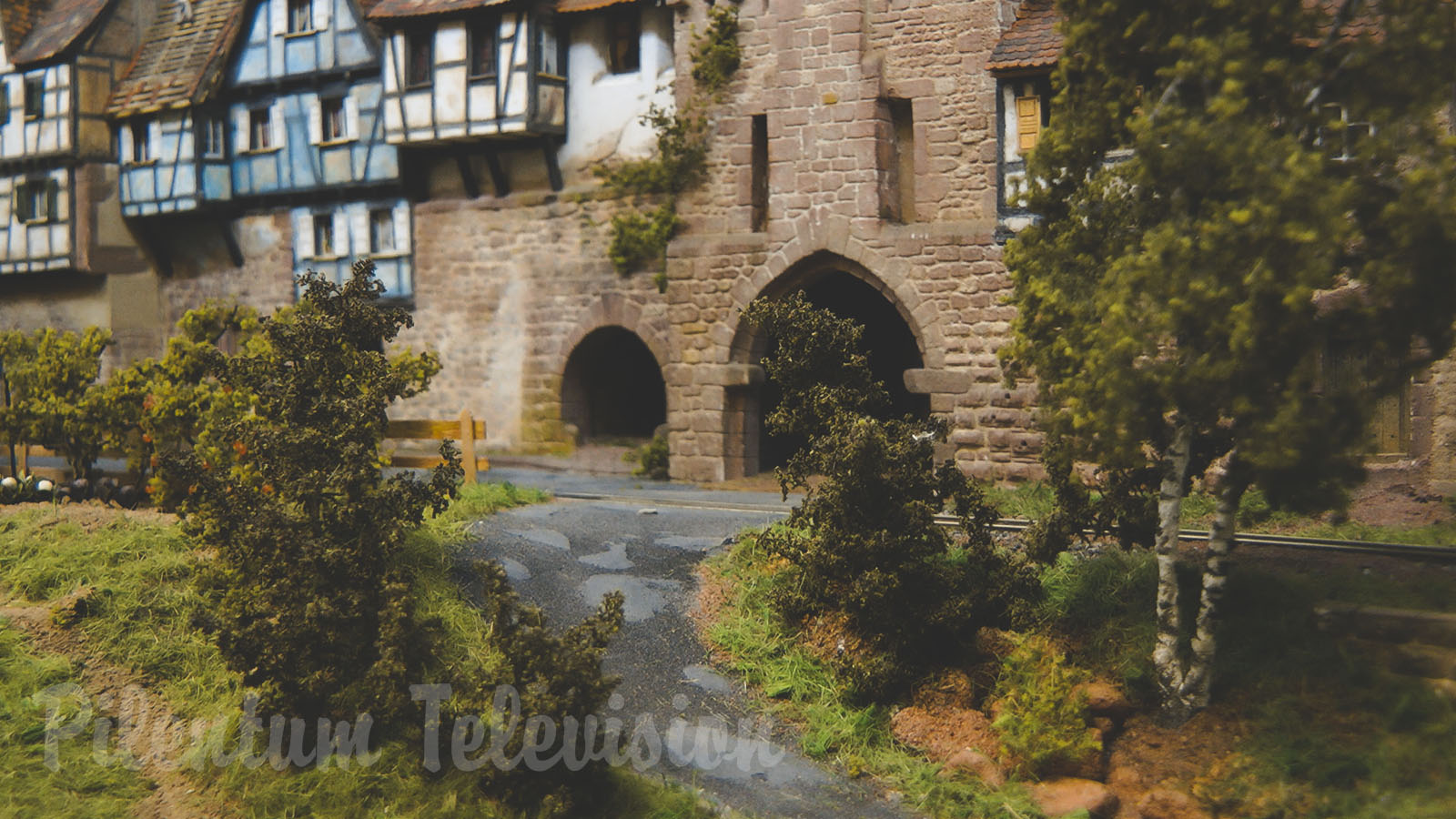 One of the most beautiful model train dioramas from Alsace with steam trains and uniquely constructed houses