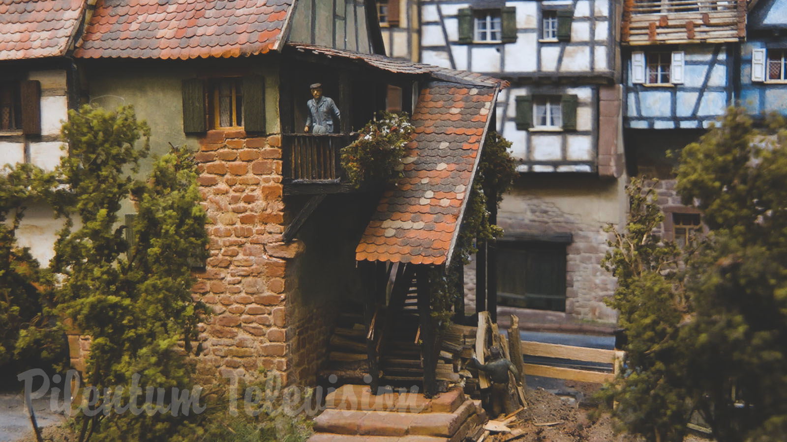 One of the most beautiful model train dioramas from Alsace with steam trains and uniquely constructed houses