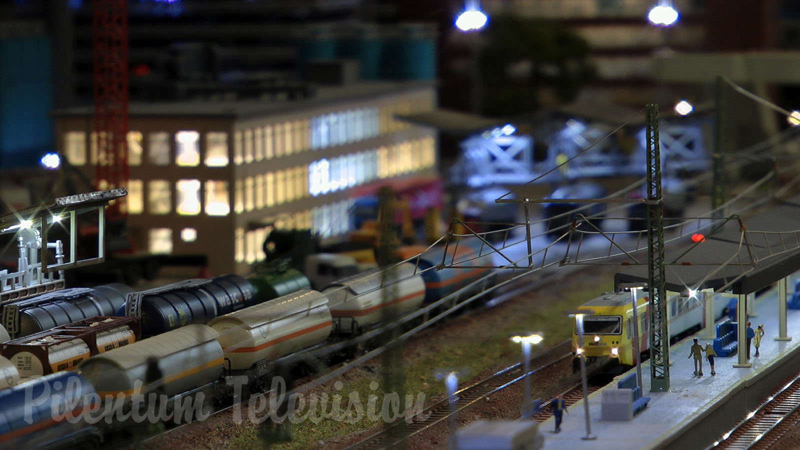 Incredibly detailed model railroad layout of a miniature chemical plant in Z scale